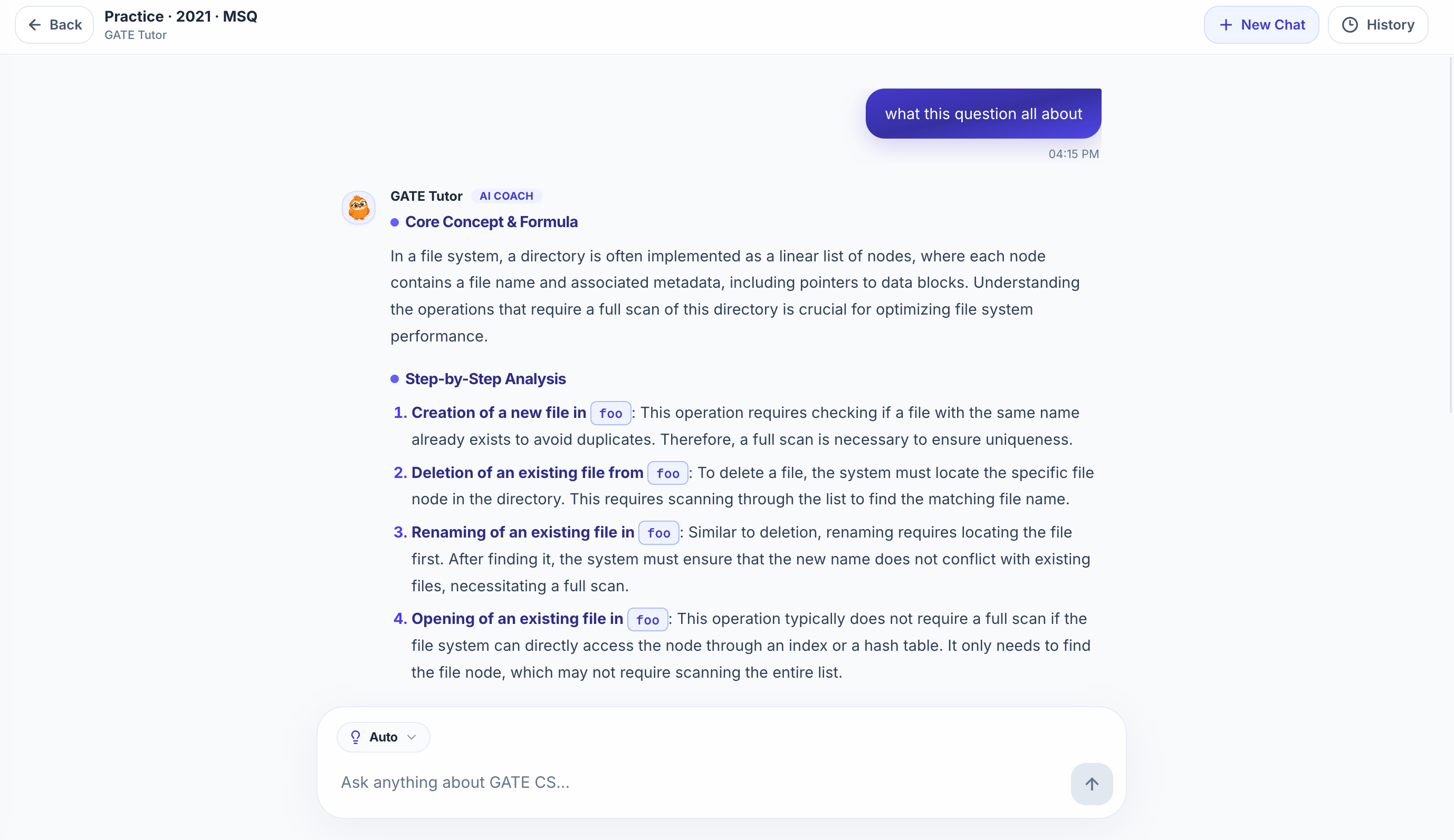 GATE AI Tutor for step-by-step doubt clearing, concept breakdowns, and revision